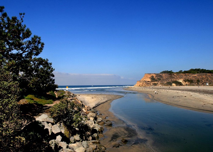 Experience the serene beauty of Del Mar's coastline along historic Highway 101.